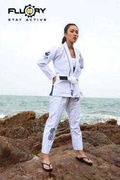 Fluory BJJF24 White Crane BJJ GI Ladies Bianco