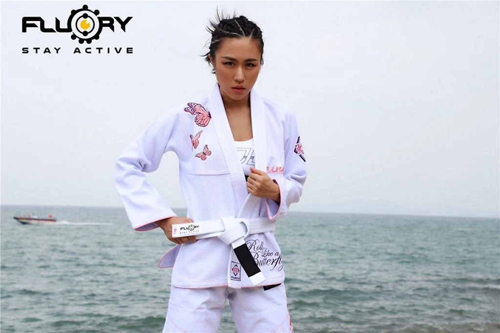 Fluory BJJF26 Butterfly BJJ GI Bianco 3 Fluory BJJF26 Butterfly BJJ GI Bianco