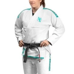 Hayabusa Women Lightweight Jiu Jitsu Gi Bianco-Verde -Eleganza Atletica Negozio hayabusa women lightweight jiu jitsu gi white green 5