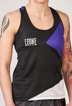 Leone 1947 Woman Boxing Singlet Fighter Life Nero-Viola