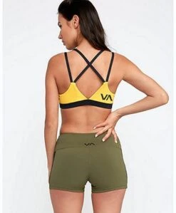 RVCA Ignight Strappy Sports Bra Verde-Giallo -Eleganza Atletica Negozio rvca ignight strappy sports bra green yellow 3