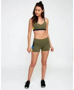 RVCA Ignight Strappy Sports Bra Verde-Giallo -Eleganza Atletica Negozio rvca ignight strappy sports bra green yellow 4