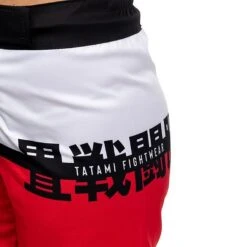 Tatami Ladies Super Grappling Shorts Bianco-Rosso -Eleganza Atletica Negozio tatami ladies super grappling shorts white red 5