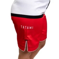 Tatami Ladies Super Grappling Shorts Bianco-Rosso -Eleganza Atletica Negozio tatami ladies super grappling shorts white red 6
