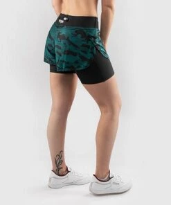 Venum Defender Hybrid Compression Short Nero-Verde -Eleganza Atletica Negozio venum defender hybrid compression short black green 5