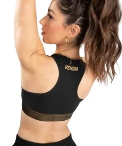 Venum Lightning Sport Bra Nero-Oro -Eleganza Atletica Negozio venum lightning sport bra black gold 3